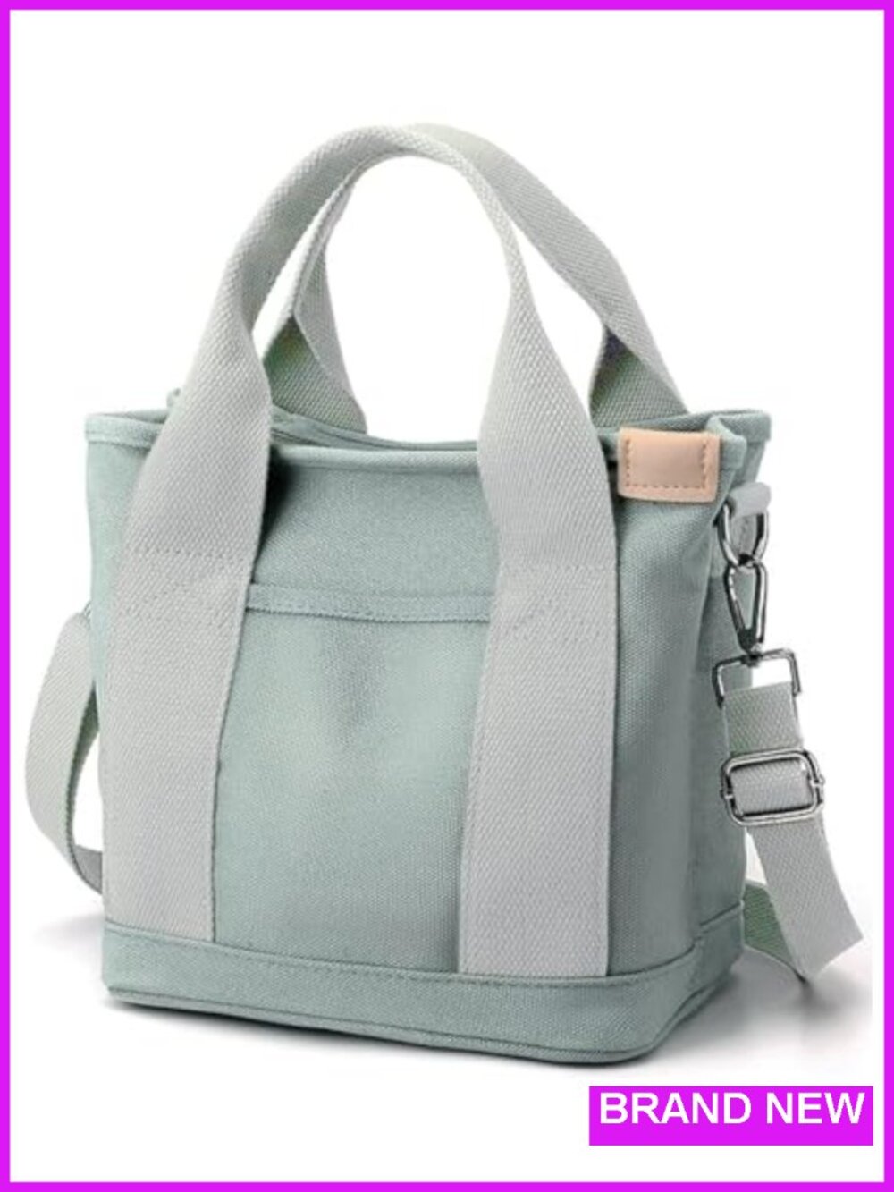 Canvas Crossbody Tote Bag Satchel Hobo Shoulder Bag with Zipper